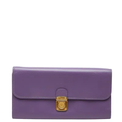 Pre-owned Ferragamo Salvatore  Purple Leather Coin Purse/coin Case ()