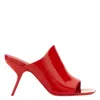 Ferragamo Era Patent Stiletto Mule Sandals In Red