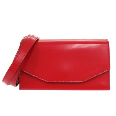 Pre-owned Ferragamo Salvatore  Red Color Leather Clutch Bag Shoulder Bag ()