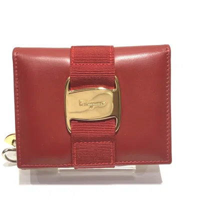 Pre-owned Ferragamo Salvatore  Red Color Leather Coin Purse/coin Case ()