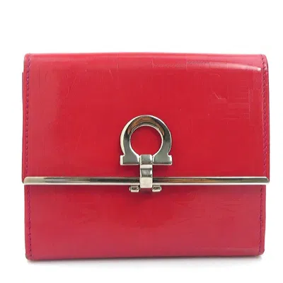 Pre-owned Ferragamo Salvatore  Red Color Leather Wallet (bi-fold) ()