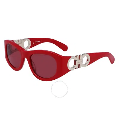 Ferragamo Salvatore  Red Oval Ladies Sunglasses Sf1082s 600 53