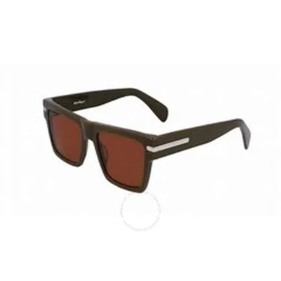 Ferragamo Salvatore  Red Square Men's Sunglasses Sf1086s 600 54 In Brown