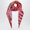 Ferragamo Salvatore  Red/bordeaux Scarf With Giada Print In Multi