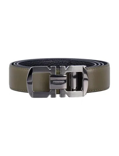 FERRAGAMO SALVATORE FERRAGAMO REVERSIBLE AND ADJUSTABLE GANCINI BELT