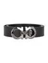 Ferragamo Men's Reversible And Adjustable Gancini Belt In Black