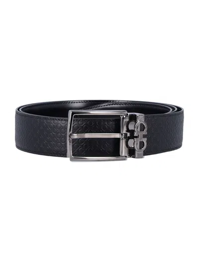 FERRAGAMO SALVATORE FERRAGAMO REVERSIBLE AND ADJUSTABLE GANCINI BELT