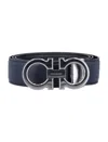 Ferragamo Salvatore  Reversible And Adjustable Gancini Belt In Blue
