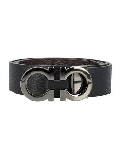 FERRAGAMO SALVATORE FERRAGAMO REVERSIBLE AND ADJUSTABLE GANCINI BELT