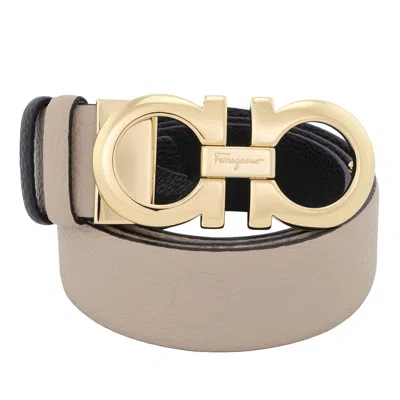 Ferragamo Salvatore  Reversible And Adjustable Gancini Belt In Brown