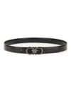 Ferragamo Reversible Belt Adjustable Length Smooth Finish Metal Buckle In Black