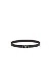 Ferragamo Men Textured Leather Belt With Iconic Gancini Buckle In Black