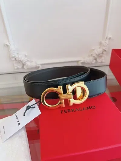 Pre-owned Ferragamo Salvatore  Reversible Black/brown Belt Size 95cm 32-34