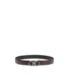 Ferragamo Reversible And Adjustable Gancini Belt In Black