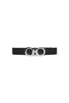 Ferragamo Salvatore Gancini Reversible And Adjustable Belt In Black