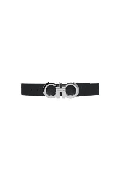 Ferragamo Salvatore Gancini Reversible And Adjustable Belt In Blue