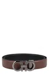 Ferragamo Men's Reversible Leather Belt In Brown