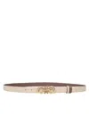 Ferragamo Reversible And Adjustable Leather Hooks Belt In Neutrals