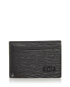 Ferragamo Revival Bicolor Leather Card Case With Id Window In Nero