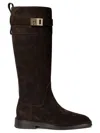 Ferragamo Elegant Roly Riding Boots With Gancini Buckle Detail In Brown