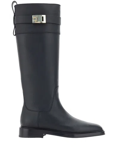 Ferragamo Salvatore  Roly Boots Shoes In Black