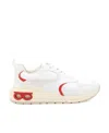 Ferragamo Round Head Lace-up Sneakers In White
