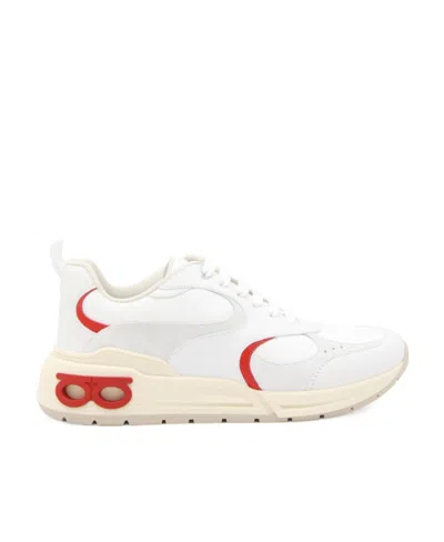 FERRAGAMO SALVATORE FERRAGAMO ROUND-TOE LACE-UP SNEAKERS