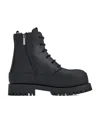Ferragamo Salvatore  Round-toe Tank-sole Ankle Boots In Black