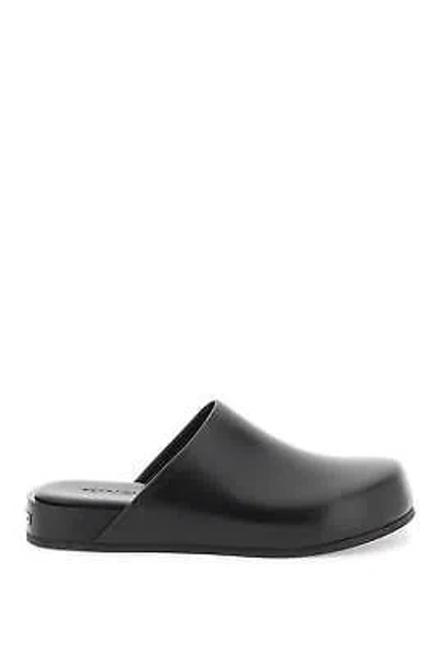 Pre-owned Ferragamo Salvatore  Sabot Leather Man Sz.7 Us.40 220880766221 Black 001rn