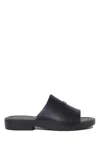 Ferragamo Open Toe Flat Sole Sandals In Black