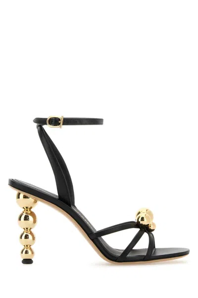 Ferragamo Karina Strappy Spheres Ankle-strap Sandals In Black