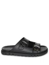 Ferragamo Gancino Black Sandal In Black