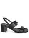 Ferragamo Sandals Block Heel Gancini Buckle In Black