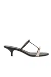 Ferragamo Strappy Kitten-heel Sandals In Black Ballet
