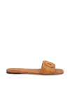 Ferragamo Gancini Slide In Cognac Leather In Brown