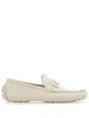 Ferragamo Stylish Round Toe Leather Loafers In Multicolor