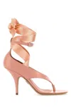 Ferragamo Leather Leliu 95 Thong Sandals With Bow Detail In Pink