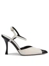 Ferragamo Erula 95 Leather Pumps In White