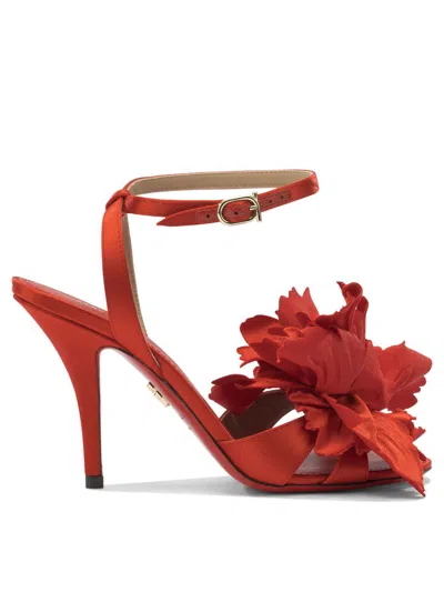 Ferragamo 90mm Flower-embellished High-heel Sandals In Red