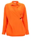 Ferragamo Shirt With Asymmetrical Closure Orange Women In Orange