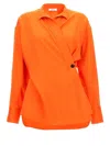 Ferragamo Shirt With Asymmetrical Closure Orange Women In Orange