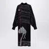Ferragamo Spirit Print Satin Dress