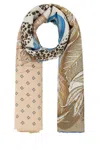 Ferragamo Foulard In Twill Stampato  Donna In Neutral