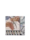 Ferragamo Giada Triangle Scarf Butterfly Motif Leaves In Multi