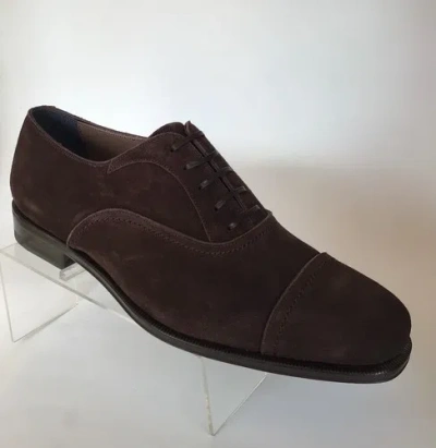 Pre-owned Ferragamo Salvatore  Seul Cap Toe Suede Oxfords (size 8 Eee) - $775.00 In Gray