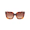 Ferragamo Gancini Chain Square Acetate & Metal Sunglasses In Multi