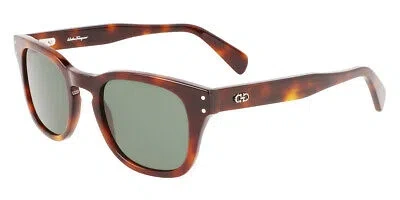 Pre-owned Ferragamo Salvatore  Sf1057s Sunglasses Men Tortoise Square 49 100% Authentic In Green