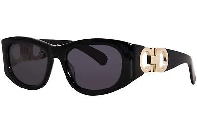 Pre-owned Ferragamo Salvatore  Sf1082s 001 Sunglasses Women's Black/grey Cat Eye 53mm In Gray