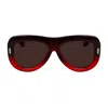 Ferragamo Rivets 57mm Aviator Sunglasses In Rosso