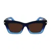 Ferragamo Prisma 52mm Modified Rectangular Sunglasses In Blu